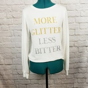 NWOT wildfox sweater more glitter less bitter Xs